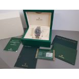 ROLEX DATEJUST GENTS STAINLESS STEEL BLACK DIAL SILVER NUMBERS DOMBED BEZEL JUBILEE STRAP