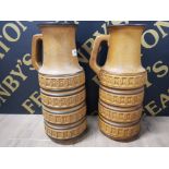 A PAIR OF WEST GERMANY HANDLED VASES BY SCHEURICH NO 429-45 45CM HIGH