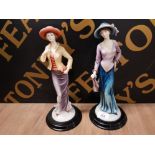 TWO LEONARDO COLLECTION FIGURES OF LADIES SIGNED ANNIE ROWE
