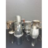 6 EPNS AND PEWTER TANKARDS TO INCLUDE PINDER BROS