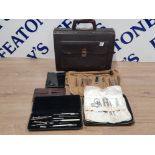MID 20TH CENTURY MEDICAL CASE WITH CONTENTS TO INCLUDE SCALPLES ETC