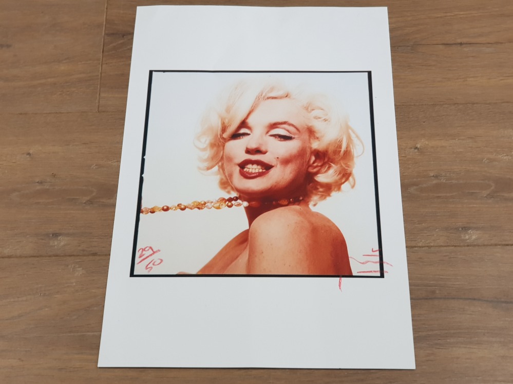 A LIMITED EDITION SIGNED PHOTOGRAPH BY BERT STERN MARILYN MONROE STRETCHING THE BEADS 1962 LAST