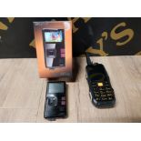 A MAFAM M2 2G FEATURE PHONE AND A VADO HD POCKET VIDEO CAM BY CREATIVE BOXED