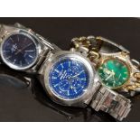 3 GENTS STAINLESS STEEL WRISTWATCHS