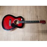 AN ACOUSTIC GUITAR BY MARTIN SMITH MODEL NO W 100 RD PK