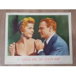 LITHOGRAPH LOBBY CARD OF JAMES CAGNEY/DORIS DAY IN LOVE ME OR LEAVE ME 28 X 35.5CM