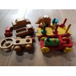 WOODEN TOYS TO INCLUDE A PULL TOY BY BRIO, SWEDEN