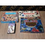 BOARDGAMES MONOPOLY DUAL MASTER REMINISCING DECADES JIGSAW PUZZLE AND VIDEO CASETTE KIMBERLEY JIM