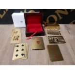 24 CARAT GOLD FOIL COVERED PLAYING CARDS (COMPLETE) WITH COA BOXED