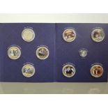 PLATINUM WEDDING SET OF 9 COINS ISSUED BY LONDON MINT INCLUDING PURE PLATINUM 10 POUNDS COIN