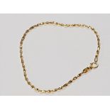 9CT YELLOW GOLD THIN BELCHER CHAIN, 0.8G WITH BOX