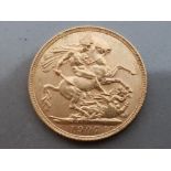 22CT GOLD 1907 FULL SOVEREIGN COIN