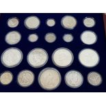 USA A CENTURY OF SILVER COINS 19 COIN SET, ALL GENUINE SILVER INCLUDES 5 1 DOLLAR COINS, IN ORIGINAL