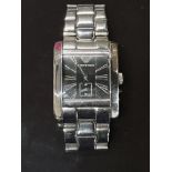A STAINLESS STEEL EMPORIO ARMANI MENS WRISTWATCH