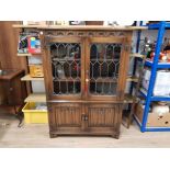 OLD CHARM STYLE OAK DISPLAY CABINET
