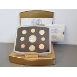 UK ROYAL MINT 2002 GOLDEN JUBILEE EXECUTIVE 9 COIN PROOF SET COMPLETE IN CASE WITH CERTIFICATE OF