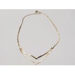 9CT YELLOW GOLD ITALIAN FLAT S LINK NECKLET, 2.9G