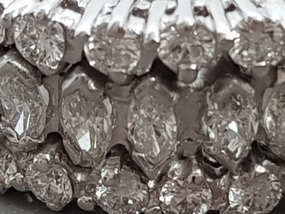 14CT WHITE GOLD MARQUIS AND ROUND CUT FULL ETERNITY DIAMOND BAND, 10G SIZE P - Image 2 of 2