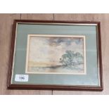 A WATERCOLOUR BY GEORGE BLACKIE STICKS (1843-1938) LANDSCAPE WITH TREES SIGNED 12 X 17CM