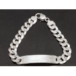 CHUNKY 925 SILVER MANS IDENTITY BRACELET 28.4G