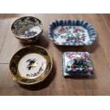 LOSOL WARE SERVING PLATE AND SARDINE DISH AND COVER TOGETHER WITH A WEDGWOOD CAMELIA BOWL AND SOHO
