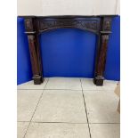 MAHOGONY FINISH VICTORIAN STYLE FIRE PLACE 130CM X 108CM