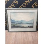 A FRAMED WATERCOLOUR OF THE LAKE DISTRICT SCENE SIGNED DOUGLAS ALEXANDER