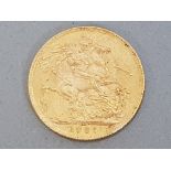 22CT GOLD 1925 FULL SOVEREIGN COIN STRUCK IN SOUTH AFRICA