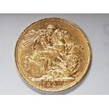 22CT GOLD 1900 FULL SOVEREIGN COIN