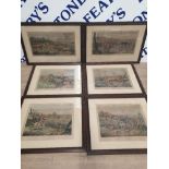 SET OF 6 HUNTING PRINTS IN FRAMES FROM AROUND 1920S/30S