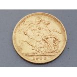 22CT GOLD 1906 FULL SOVEREIGN COIN