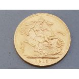 22CT GOLD 1913 FULL SOVEREIGN COIN