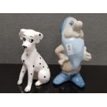 2 JAPANESE DISNEY FIGURES 101 DALMATIANS PUPPY, AND ONE OF THE SEVEN DWARFS BASHFUL