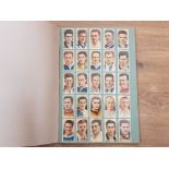 ALBUM CONTAINING 5 COMPLETE CIGARETTE CARD SETS, FOOTBALLERS AND CRICKET