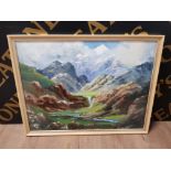 AN OIL PAINTING BY PARRACK CONTINENTAL MOUNTAIN LANDSCAPE WITH FIGURES SIGNED AND DATED 1985/6 45