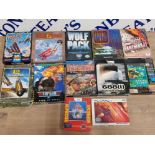 12 MISCELLANEOUS DIGITAL WAR GAMES INCLUDING 2 FOR ATARI WOLF PACK AND FLIGHT OF THE INTRUDER
