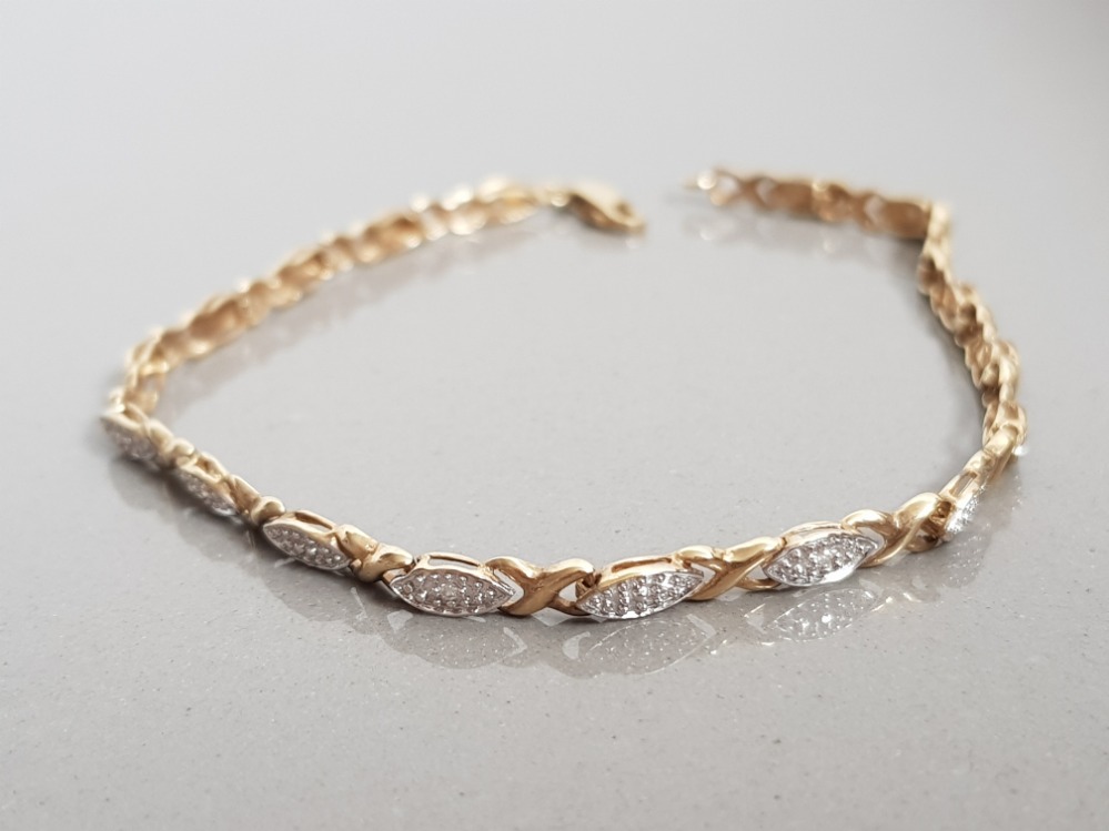 9CT YELLOW GOLD LADIES ORNATE BRACELET, 3.1G - Image 2 of 2