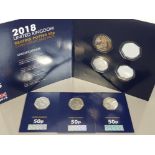 UK 2018 BEATRIX POTTER 50P COLLECTION OF 4 DIFFERENT COINS, UNCIRCULATED IN CHANGE CHECKER FOLDER