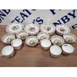 34 PIECES OF FRUIT PATTERNED FINE BONE CHINA
