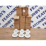9 BOXES CONTAINING 6 CUPS AND SAUCERS BY NICEDAY