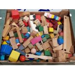 A SUBSTANTIAL AMOUNT OF VINTAGE WOODEN BUILDING BLOCKS AND PUZZLES