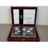 UK ROYAL MINT 1996 SILVER 7 COIN DECIMAL SET, IN ORIGINAL CASE WITH CERTIFICATE OF AUTHENTICITY