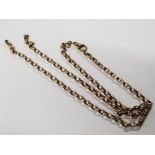 9CT GOLD BELCHER CHAIN, 8.8G, CHAIN SNAPPED NA