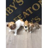 3 DOG ORNAMENTS INC BESWICK BOXER DOG LEG HAS BEEN REPAIRED