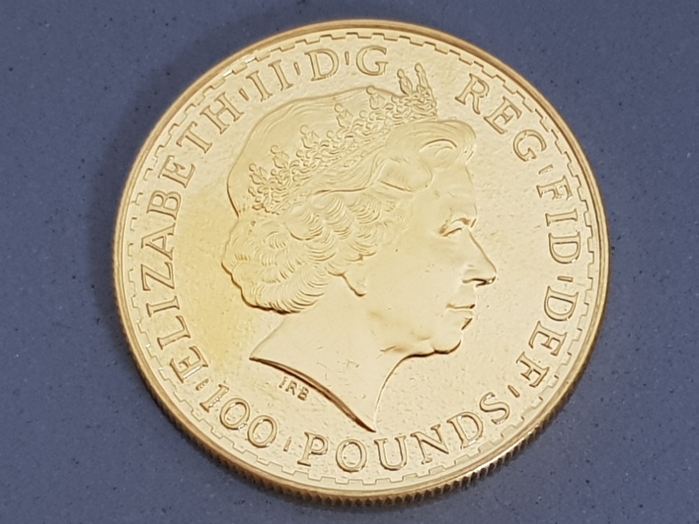 2015 BRITANNIA 999.9 FINE GOLD 100 POUNDS COIN - Image 2 of 2