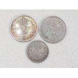 3 MAUNDY COINS INCLUDES 1D AND 2D DATED 1900 PLUS 1901 2D COIN, EF