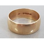 9CT GOLD WEDDING BAND, 3.6G SIZE N