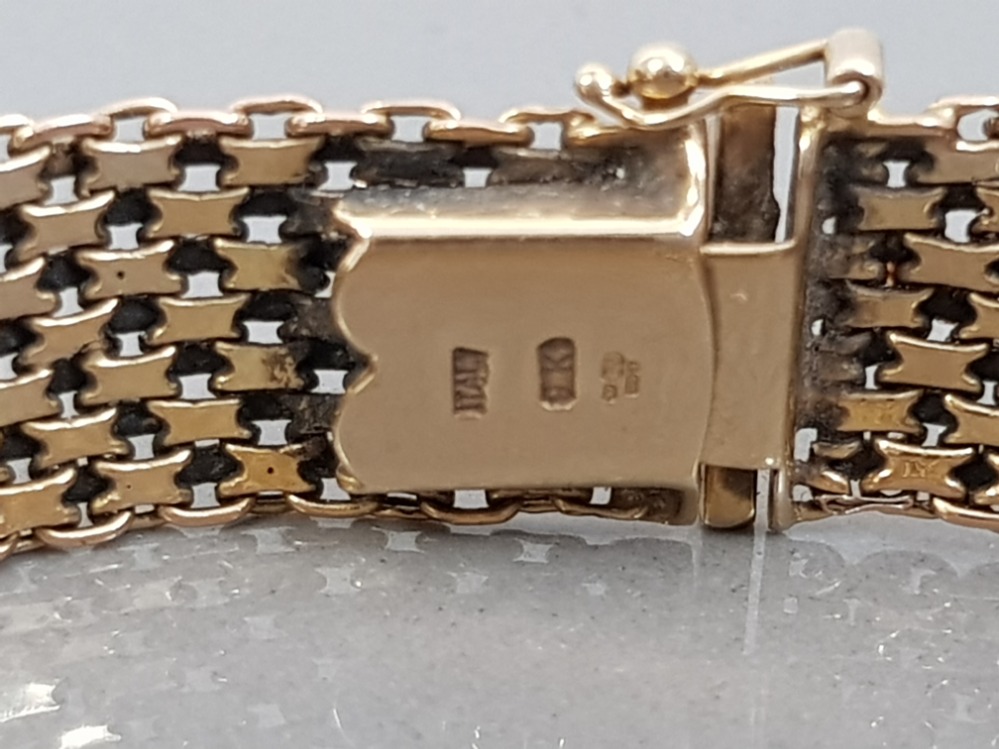 9CT GOLD FANCY MESH LINK BRACELET, 9.5G - Image 2 of 3