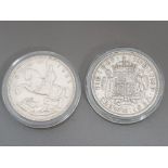2 SILVER COINS INCLUDES GEORGE V 1935 SILVER JUBILEE ROCKING HORSE CROWN AND GEORGE VI 1937