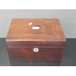 ANTIQUE ROSEWOOD JEWELLERY CHEST WITH MOTHER OF PEARL INLAID